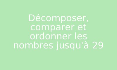 Décomposer, comparer et ordonner les nombres jusqu'à 29 par Edumoov ...