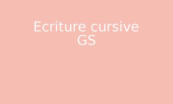Image de Ecriture cursive GS