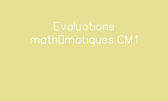 Image de Evaluations mathématiques CM1