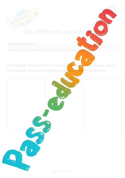 La polysémie des mots – Vidéo pédagogique – CM1 – CM2 – 6ème – Cycle 3 ...