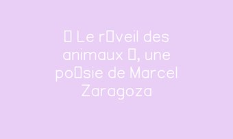 Image de « Le réveil des animaux », une poésie de Marcel Zaragoza