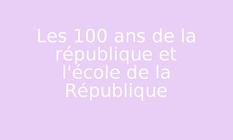 Image de Les 100 ans de la république et l'école de la République