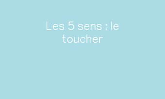 Image de Les 5 sens : le toucher