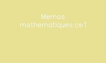 Image de Memos mathematiques ce1