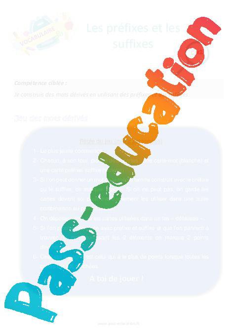 Préfixe – Ce2 – Cm1 – Cm2 – Révisions en vidéo – Cycle 3 par Pass ...