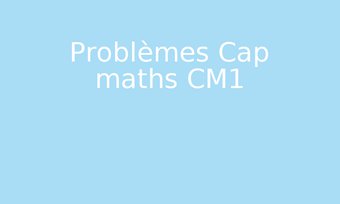 Image de Problèmes Cap maths CM1