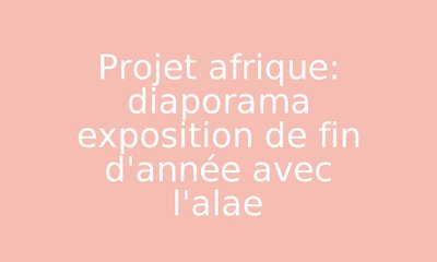 Projet Afrique Diaporama Exposition De Fin D Annee Avec L Alae Par Le Blog Des Zozos Jenseigne Fr