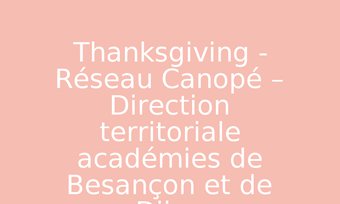 Image de Thanksgiving - Réseau Canopé – Direction territoriale académies de Besançon et de Dijon
