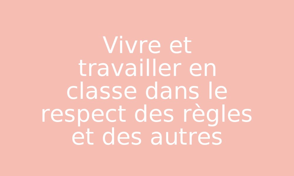 Vivre Et Travailler En Classe Dans Le Respect Des Regles Et Des Autres Par Edumoov Jenseigne Fr